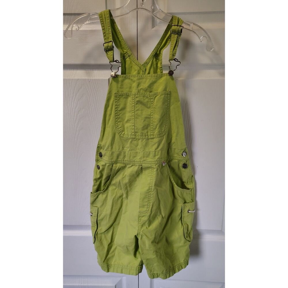 Vintage Duck Head Kids Cotton Canvas Short Overalls Green Bib Shortalls Large 14